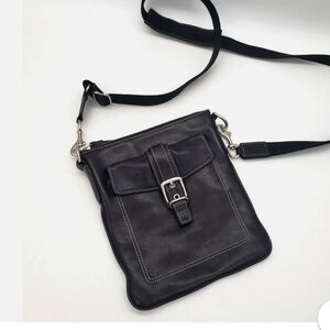NWOT Authentic Coach Runway Black Leather Crossbody Messenger Xbody Bag Purse